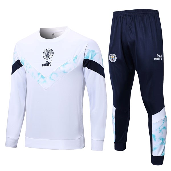 Felpa Manchester City 22/23 Bianco Blu